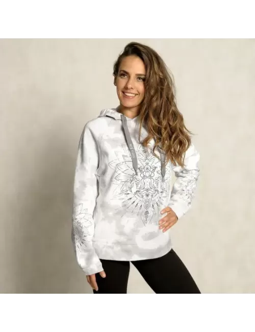 Spirit of OM - Hoodie Buddha - silbergrau