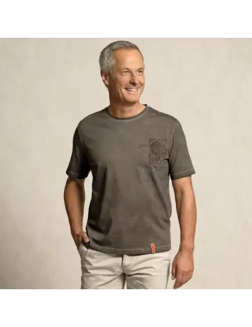 Spirit of OM - T-Shirt men - mit Tasche Ethno - dunkelgrau