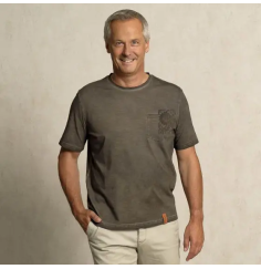 Spirit of OM - T-Shirt men - mit Tasche Ethno - dunkelgrau