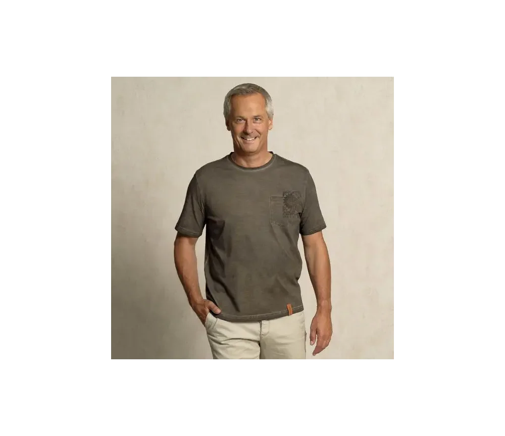 Spirit of OM - T-Shirt men - mit Tasche Ethno - dunkelgrau