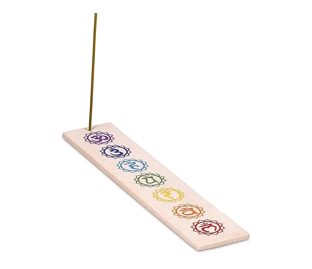 Räucherstäbchenhalter - 7 Chakren aus Sandstein ca. 25.5x5