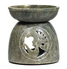 Aromalampe & Duftlampe - Om - aus Speckstein ca.11x10cm