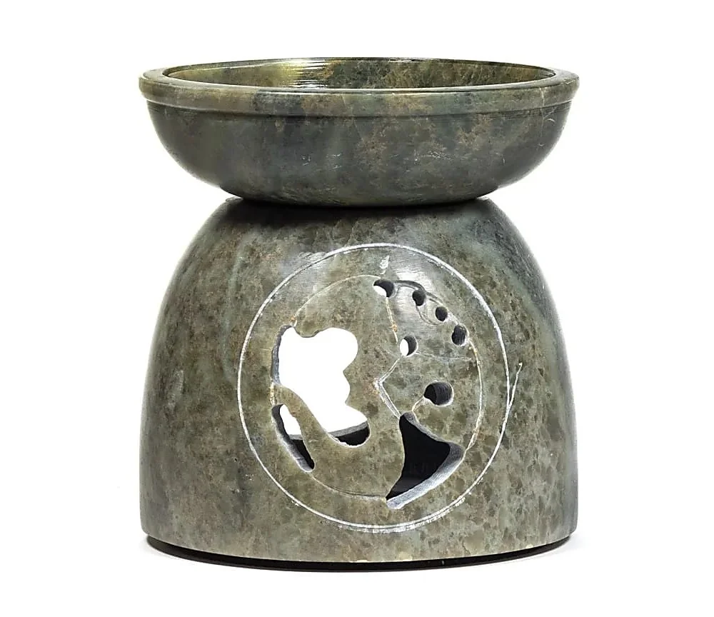 Aromalampe & Duftlampe - Om - aus Speckstein ca.11x10cm