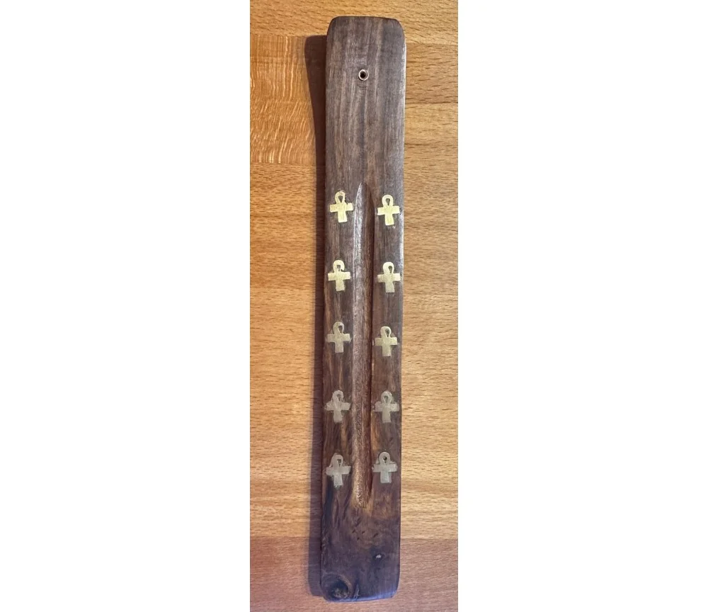 Räucherstäbchenhalter - Ankh - Holz ca. 26 x 3 cm