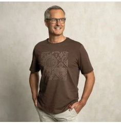 Spirit of OM - T-Shirt Men Ethno - dunkelbraun