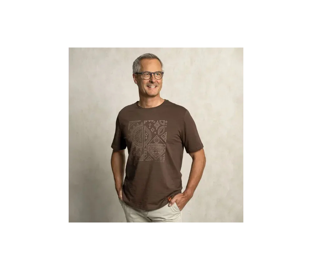 Spirit of OM - T-Shirt Men Ethno - dunkelbraun