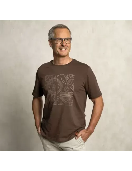 Spirit of OM - T-Shirt Men Ethno - dunkelbraun