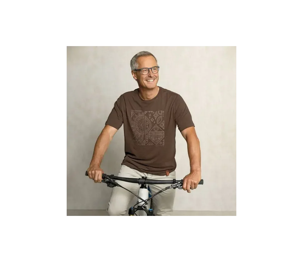 Spirit of OM - T-Shirt Men Ethno - dunkelbraun