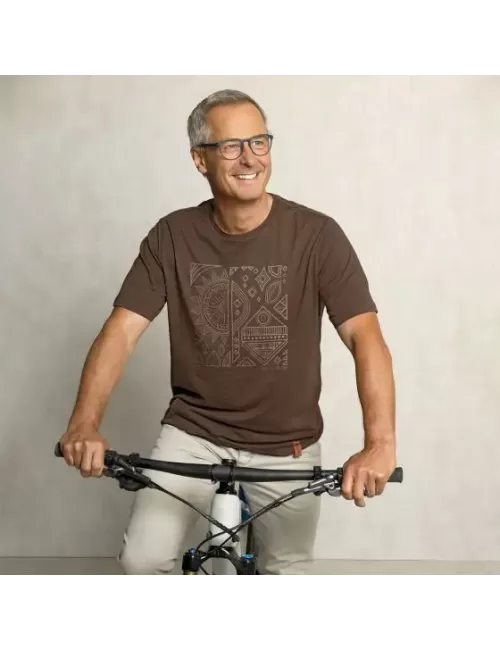 Spirit of OM - T-Shirt Men Ethno - dunkelbraun