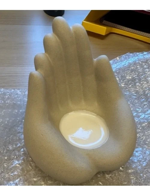 Teelichthalter - Hände voll Licht - Polyresin - creme /beige - ca. 13cm