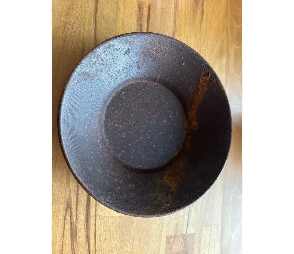 Räucherschale - groß Rund - Metall - Rost Effekt ca.27,5x 5,5 cm