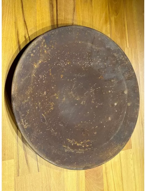 Räucherschale / Räucherteller - groß Rund - Metall - Rost Effekt ca.36 x 4 cm