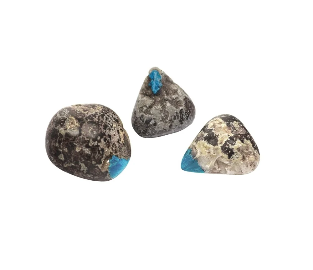 Trommelsteine - Cavansit in Matrix - 3 Stück