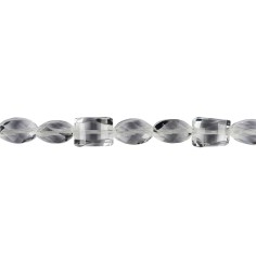 Heilstein & Edelstein-Strang - Freeform, Bergkristall, facettiert, 14 x 16mm