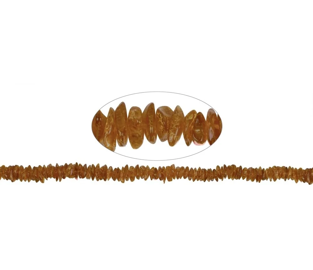 Heilstein & Edelstein-Strang - Chips, Bernstein, cognac mittel, 04 - 06-08mm