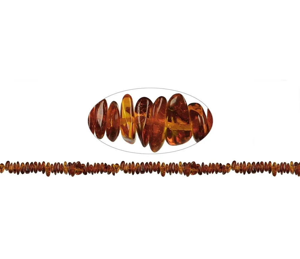 Heilstein & Edelstein-Strang - Splitter, Bernstein dunkel, ca. 06 - 11 x 05 - 08mm