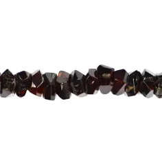 Heilstein & Edelstein-Strang - Button, Bernstein, facettiert, cognac dunkel, 08mm