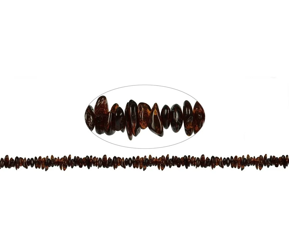 Heilstein & Edelstein-Strang - Trommelsteine, Bernstein, 05 - 11 x 05 -07mm