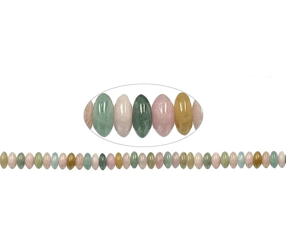 Heilstein & Edelstein-Strang - Button, Beryll (Aquamarin, Morganit), 06-07 x 12mm