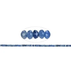 Heilstein & Edelstein-Strang - Button, Blauquarz, facettiert, 03 x 05mm (38cm)