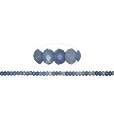 Heilstein & Edelstein-Strang - Button, Blauquarz, 04 x 06mm (39cm), facettiert