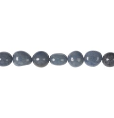 Heilstein & Edelstein-Strang - Nuggets, Blauquarz, 08-12 x 10-12mm