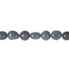 Heilstein & Edelstein-Strang - Nuggets, Blauquarz, 08-12 x 10-12mm