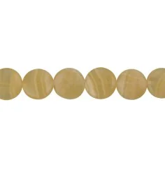 Heilstein & Edelstein-Strang - Button flach, Calcit (orange) 16 – 18mm