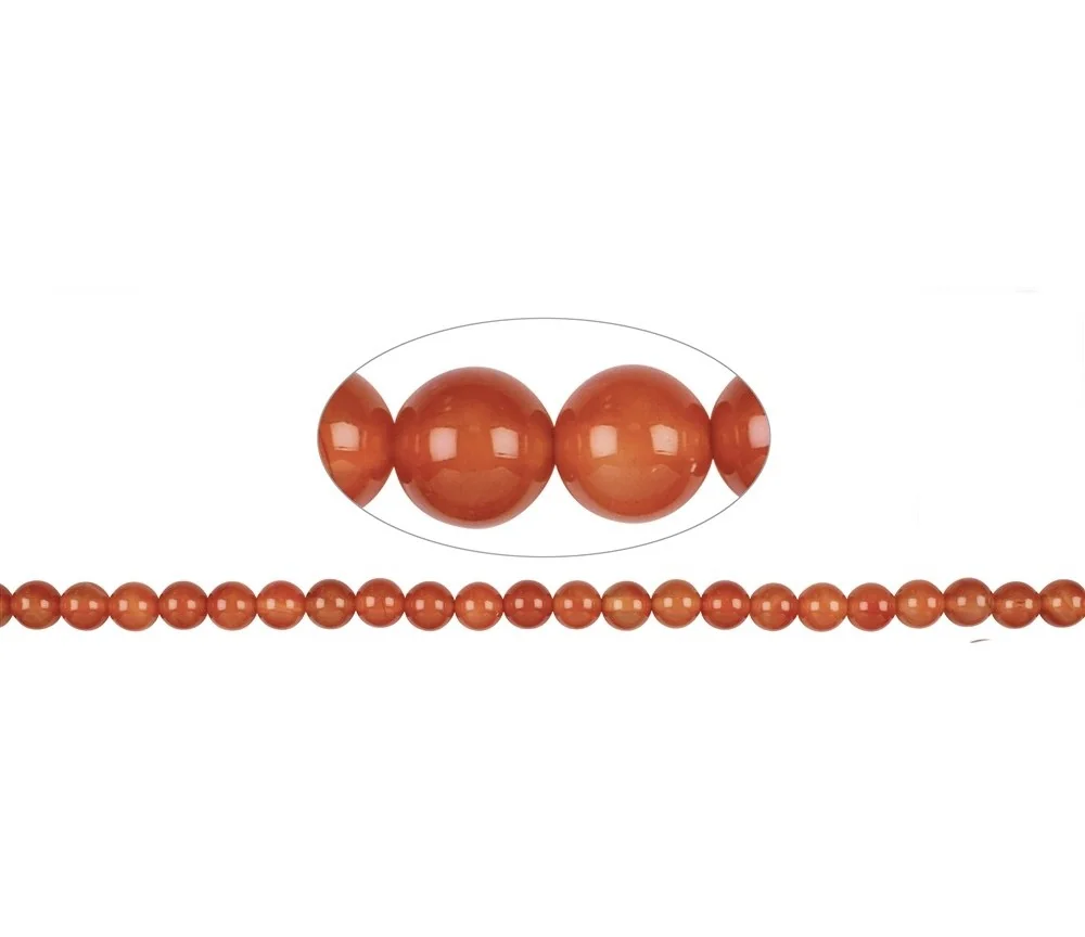 Heilstein & Edelstein-Strang - Kugeln, Carneol (gebr.), 08mm