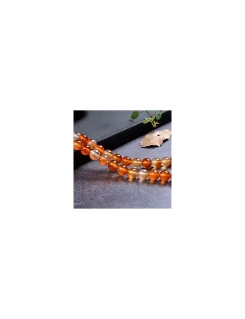 Heilstein & Edelstein-Strang - Kugeln, Carneol (gebr.), 08mm