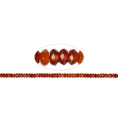 Heilstein & Edelstein-Strang - Button, Carneol (gebr.), facettiert, 06 x 08mm