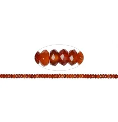 Heilstein & Edelstein-Strang - Button, Carneol (gebr.), facettiert, 06 x 08mm