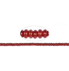 Heilstein & Edelstein-Strang - Button, Carneol (gebr.), 04 x 08mm