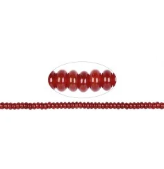 Heilstein & Edelstein-Strang - Button, Carneol (gebr.), 04 x 08mm