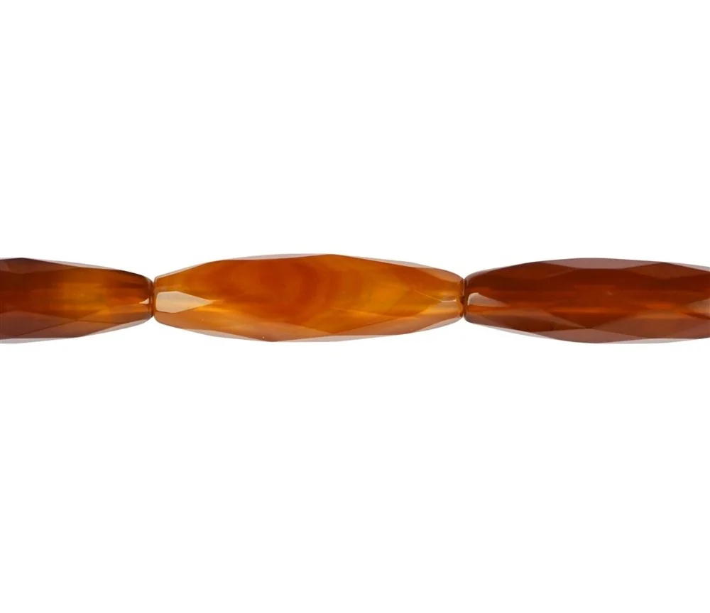 Heilstein & Edelstein-Strang - Spindel, Carneol (gebr.), facettiert, 30 x 09mm