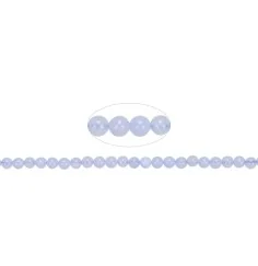 Heilstein & Edelstein-Strang - Kugeln, Chalcedon (blau), 04mm