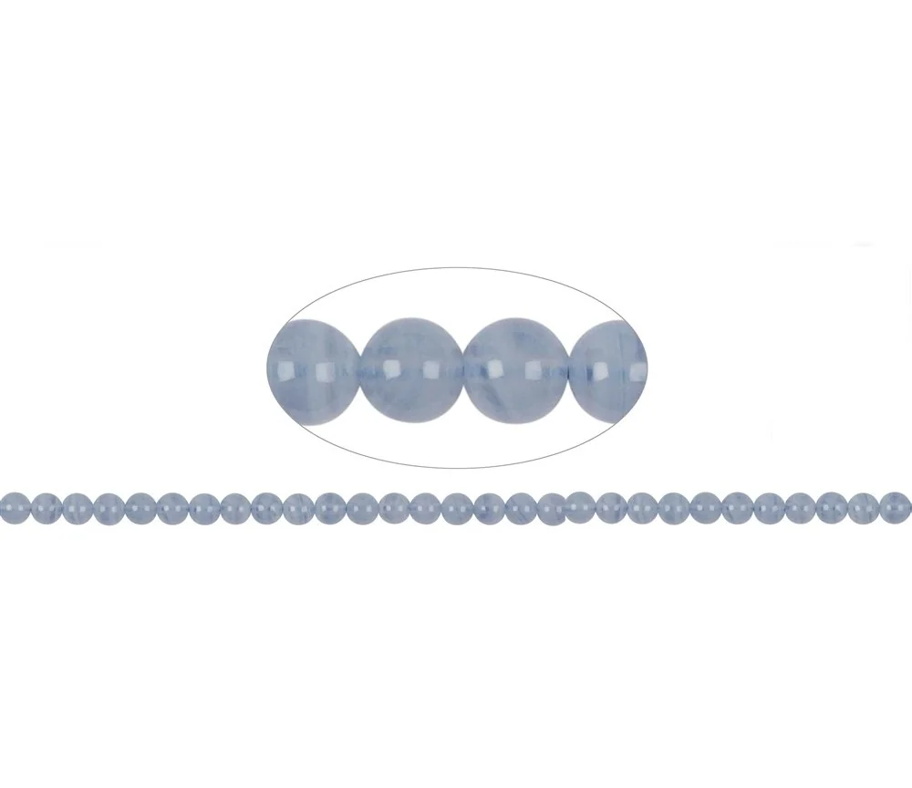 Heilstein & Edelstein-Strang - Kugeln, Chalcedon (blau) A, 06mm