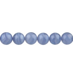 Heilstein & Edelstein-Strang - Kugeln, Chalcedon (blau), 12mm