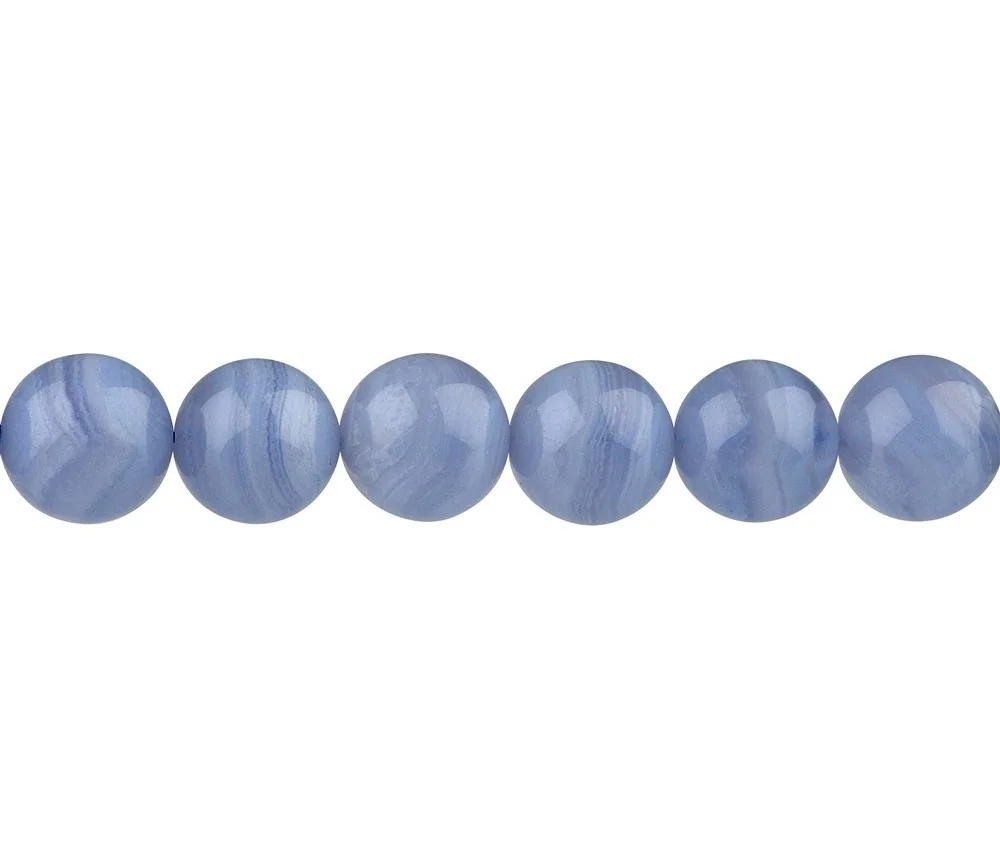 Heilstein & Edelstein-Strang - Kugeln, Chalcedon (blau), 12mm