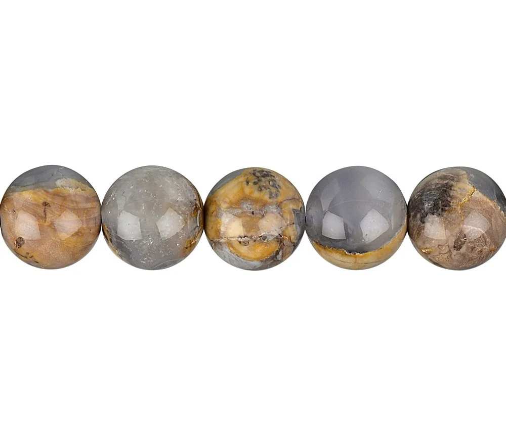 Heilstein & Edelstein-Strang - Kugeln, Chalcedon in Matrix, 16mm