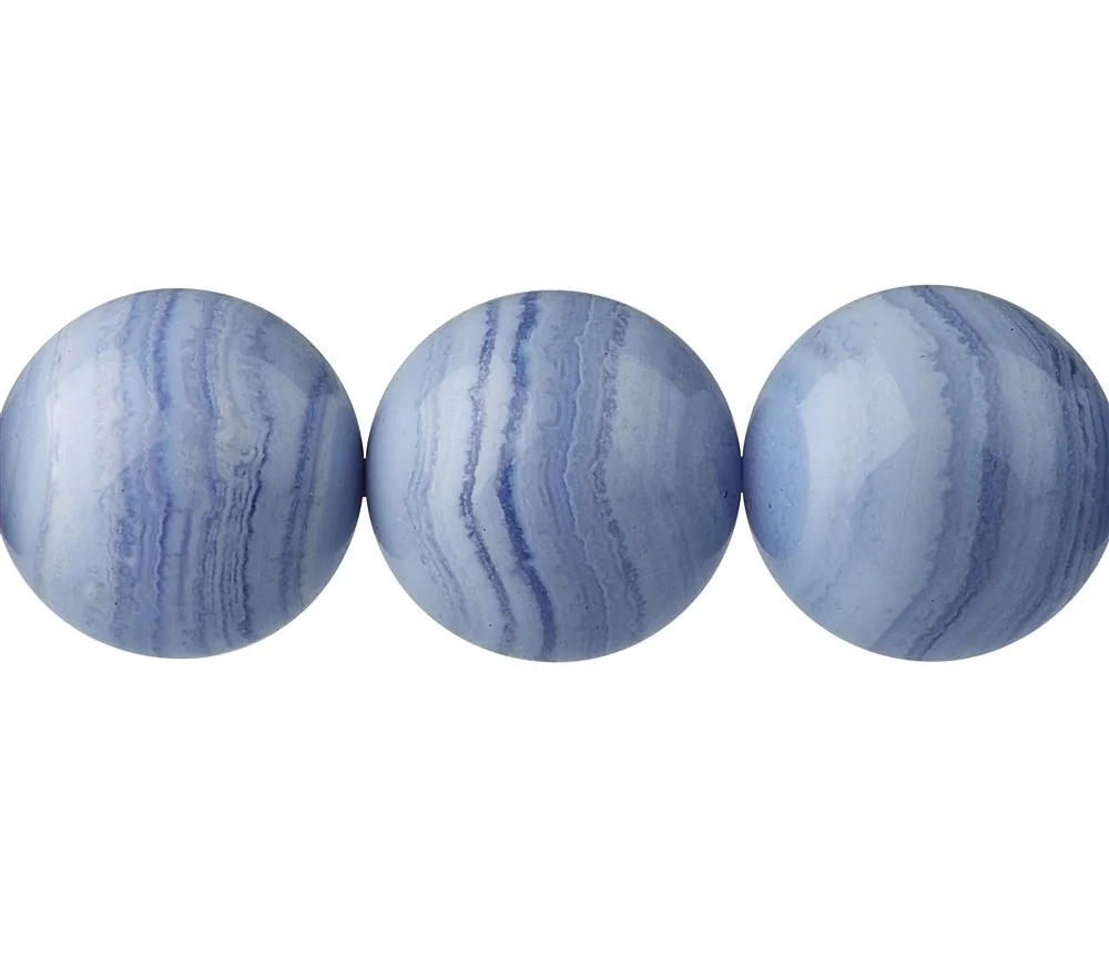 Heilstein & Edelstein-Strang - Kugeln, Chalcedon (blau) A, 18mm