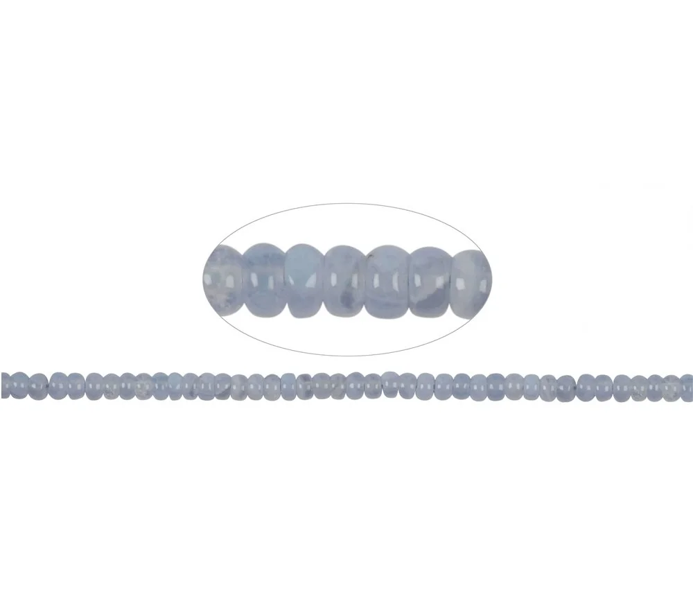 Heilstein & Edelstein-Strang - Button, Chalcedon (blau), 03 x 05mm