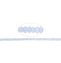 Heilstein & Edelstein-Strang - Button, Chalcedon (blau), 04 x 06mm