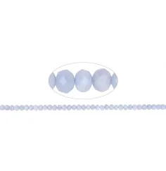 Heilstein & Edelstein-Strang - Button, Chalcedon (blau), facettiert, 04 x 05mm