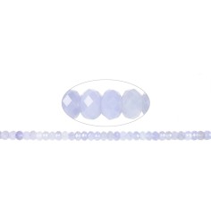 Heilstein & Edelstein-Strang - Button, Chalcedon (blau) A, facettiert, 07 x 10mm (39cm)