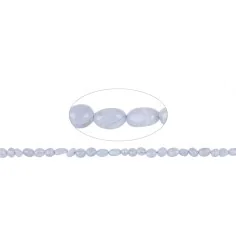 Heilstein & Edelstein-Strang - Trommelsteine, Chalcedon (blau), 05-08 x 05-06mm
