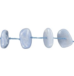 Heilstein & Edelstein-Strang - Nuggets, Chalcedon (blau), 04-09 x 20-25mm