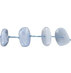 Heilstein & Edelstein-Strang - Nuggets, Chalcedon (blau), 04-09 x 20-25mm