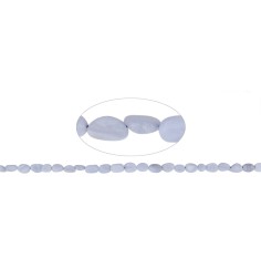 Heilstein & Edelstein-Strang - Nuggets, Chalcedon (blau), matt, 07-11 x 07-08mm