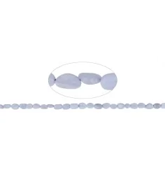 Heilstein & Edelstein-Strang - Nuggets, Chalcedon (blau), matt, 07-11 x 07-08mm